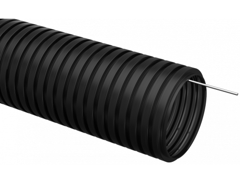 Труба гофрированная ПНД d 16 с зондом (100 м) ИЭК черный CTG20-16-K02-100-1